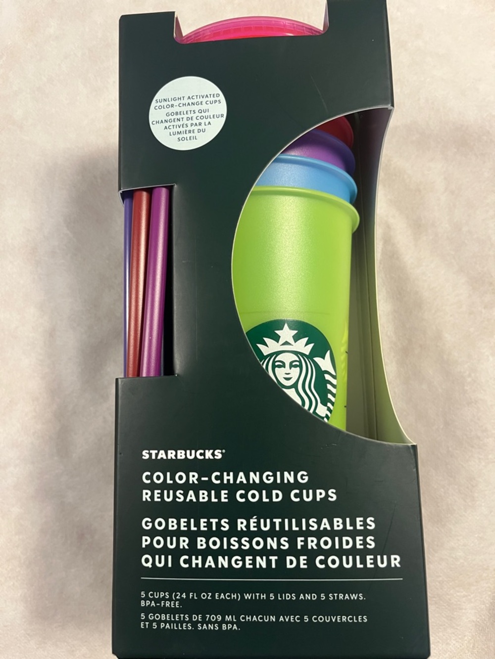 Starbucks Color-Changing Reusable Cold Cups - (5-Pack)